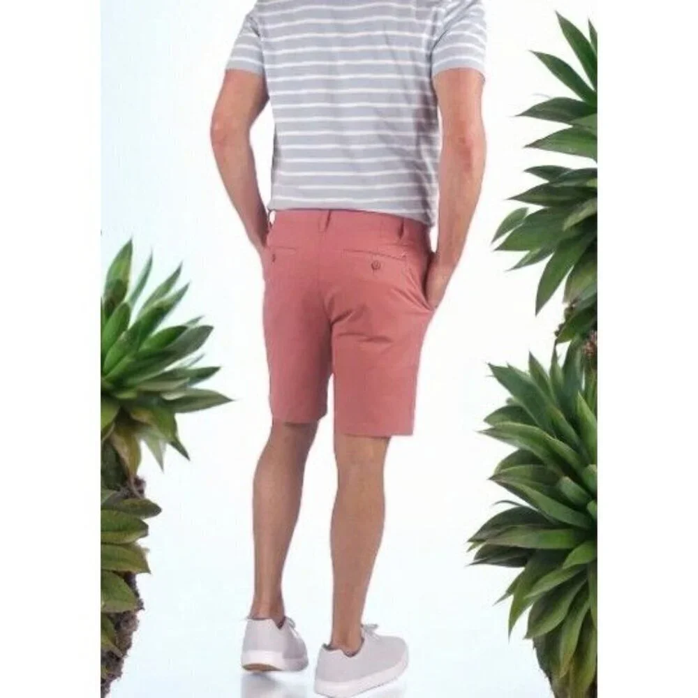 Tailor Vintage Coral Chino Slim Fit Performance Comfort Stretch Shorts NEW 38
